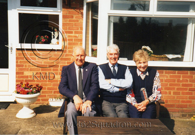 Former Flight Engineer Ralph Daughters, with his former "Skipper" Dave Robertson and Dave's wife Christine at Irchester, Northamptonshire. (ex 462 Squadron)